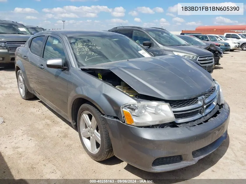 2011 Dodge Avenger Mainstreet VIN: 1B3BD1FB1BN605390 Lot: 40255163