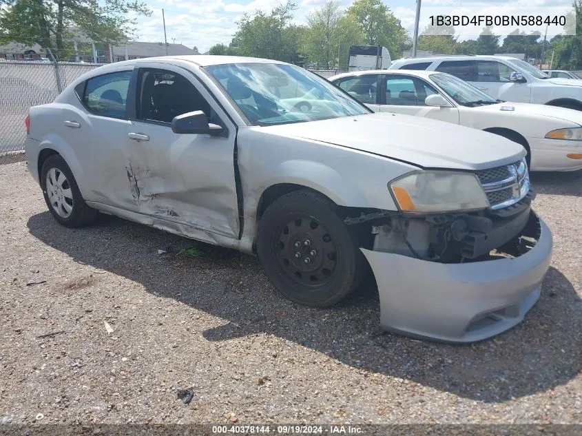 2011 Dodge Avenger Express VIN: 1B3BD4FB0BN588440 Lot: 40378144