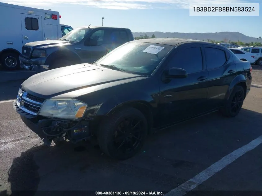 2011 Dodge Avenger Lux VIN: 1B3BD2FB8BN583524 Lot: 40381138