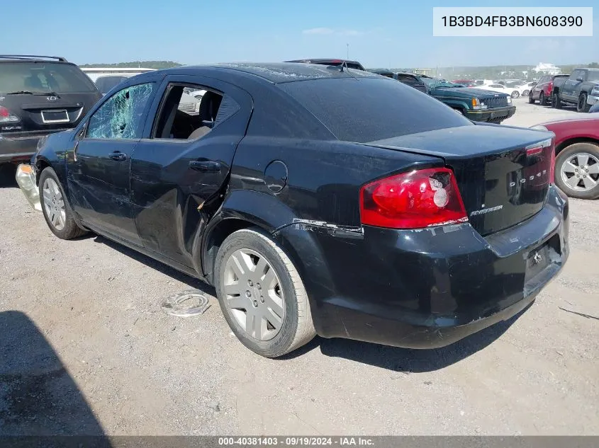 2011 Dodge Avenger Express VIN: 1B3BD4FB3BN608390 Lot: 40381403