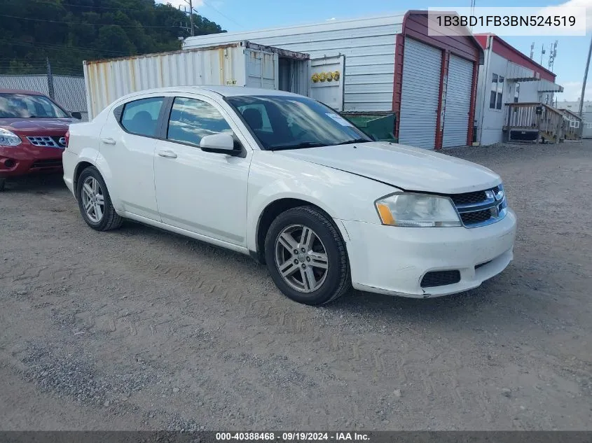 2011 Dodge Avenger Mainstreet VIN: 1B3BD1FB3BN524519 Lot: 40388468