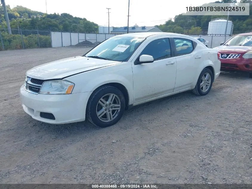 2011 Dodge Avenger Mainstreet VIN: 1B3BD1FB3BN524519 Lot: 40388468