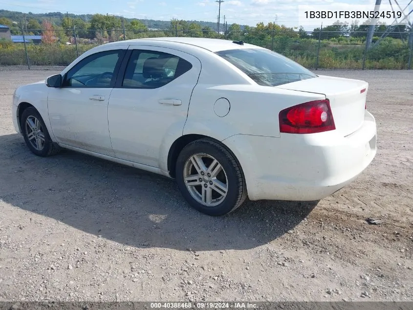 2011 Dodge Avenger Mainstreet VIN: 1B3BD1FB3BN524519 Lot: 40388468