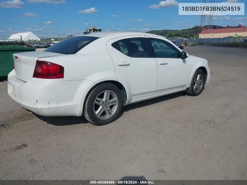 2011 Dodge Avenger Mainstreet VIN: 1B3BD1FB3BN524519 Lot: 40388468