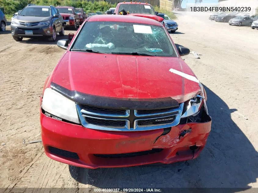 2011 Dodge Avenger Express VIN: 1B3BD4FB9BN540239 Lot: 40390357