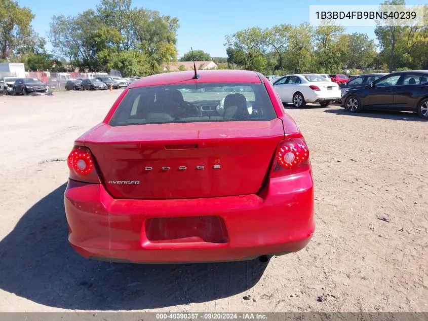 2011 Dodge Avenger Express VIN: 1B3BD4FB9BN540239 Lot: 40390357