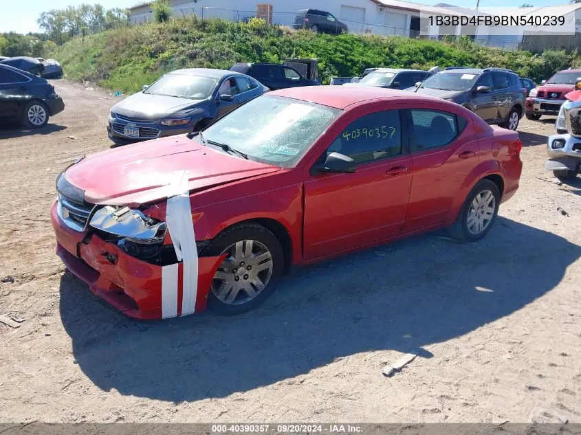 2011 Dodge Avenger Express VIN: 1B3BD4FB9BN540239 Lot: 40390357