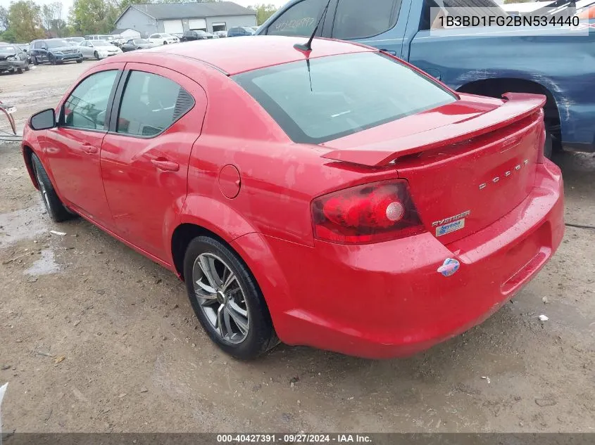 2011 Dodge Avenger Mainstreet VIN: 1B3BD1FG2BN534440 Lot: 40427391