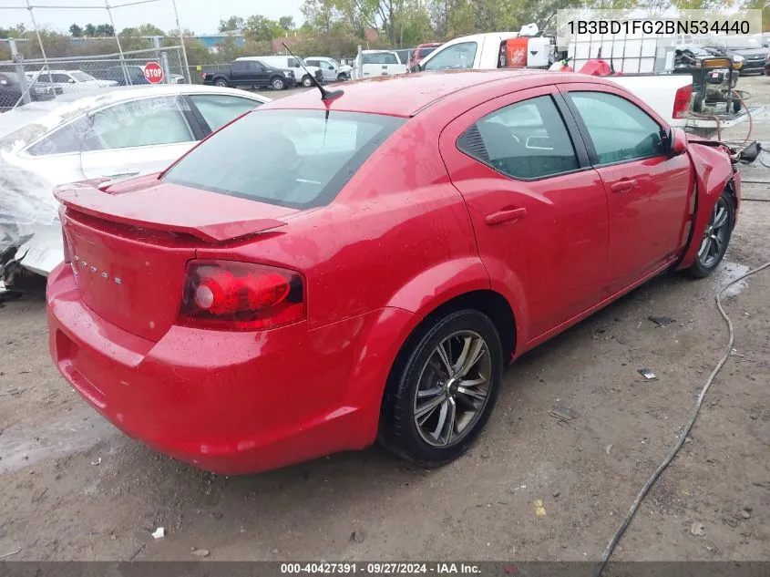 2011 Dodge Avenger Mainstreet VIN: 1B3BD1FG2BN534440 Lot: 40427391