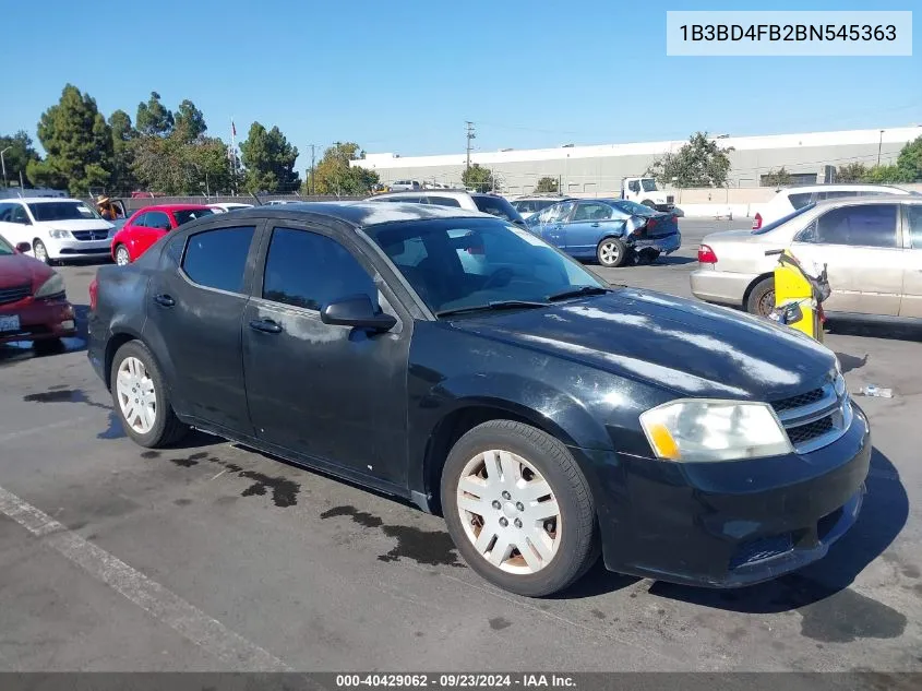 2011 Dodge Avenger Express VIN: 1B3BD4FB2BN545363 Lot: 40429062