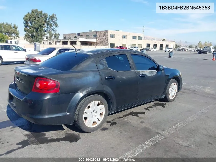 2011 Dodge Avenger Express VIN: 1B3BD4FB2BN545363 Lot: 40429062