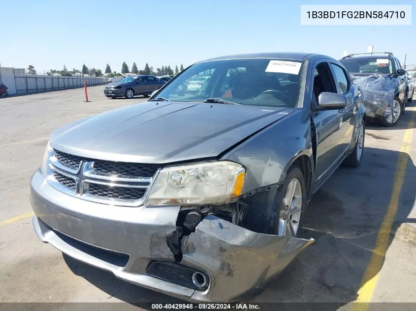 2011 Dodge Avenger Mainstreet VIN: 1B3BD1FG2BN584710 Lot: 40429948