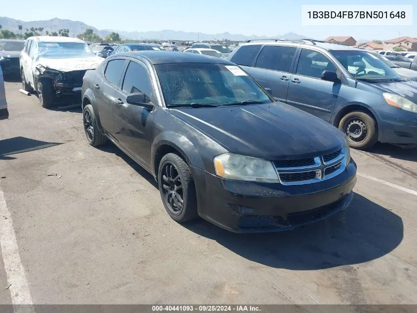 2011 Dodge Avenger Express VIN: 1B3BD4FB7BN501648 Lot: 40441093