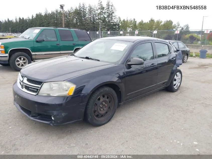 2011 Dodge Avenger Express VIN: 1B3BD4FBXBN548558 Lot: 40443145