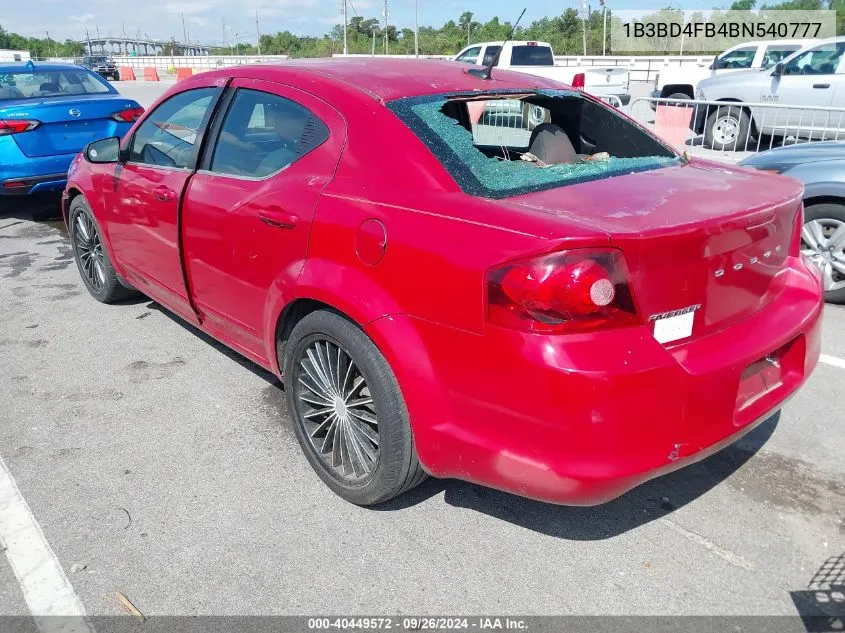 2011 Dodge Avenger Express VIN: 1B3BD4FB4BN540777 Lot: 40449572