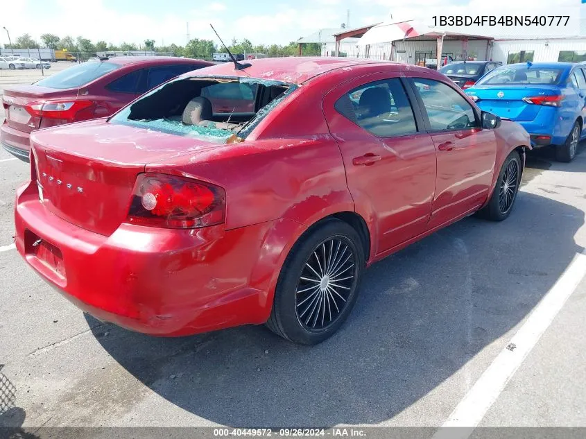 2011 Dodge Avenger Express VIN: 1B3BD4FB4BN540777 Lot: 40449572