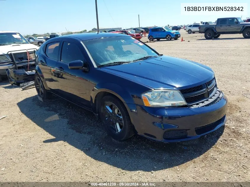 2011 Dodge Avenger Mainstreet VIN: 1B3BD1FBXBN528342 Lot: 40461239