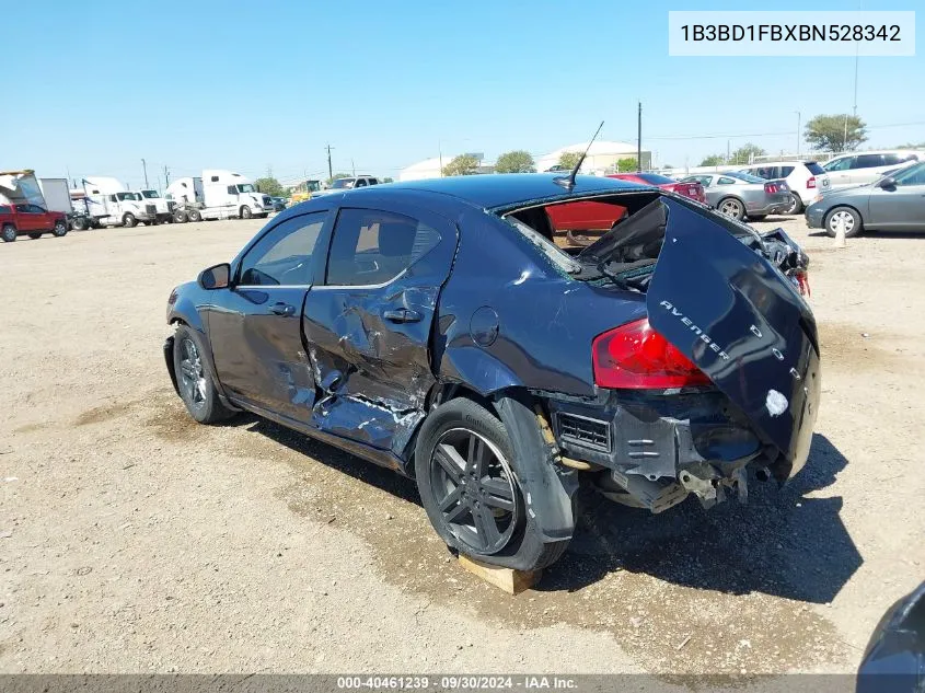 2011 Dodge Avenger Mainstreet VIN: 1B3BD1FBXBN528342 Lot: 40461239