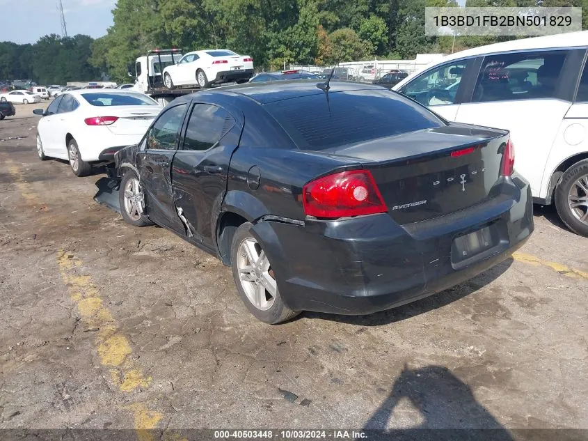 2011 Dodge Avenger Mainstreet VIN: 1B3BD1FB2BN501829 Lot: 40503448