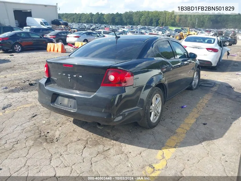 2011 Dodge Avenger Mainstreet VIN: 1B3BD1FB2BN501829 Lot: 40503448