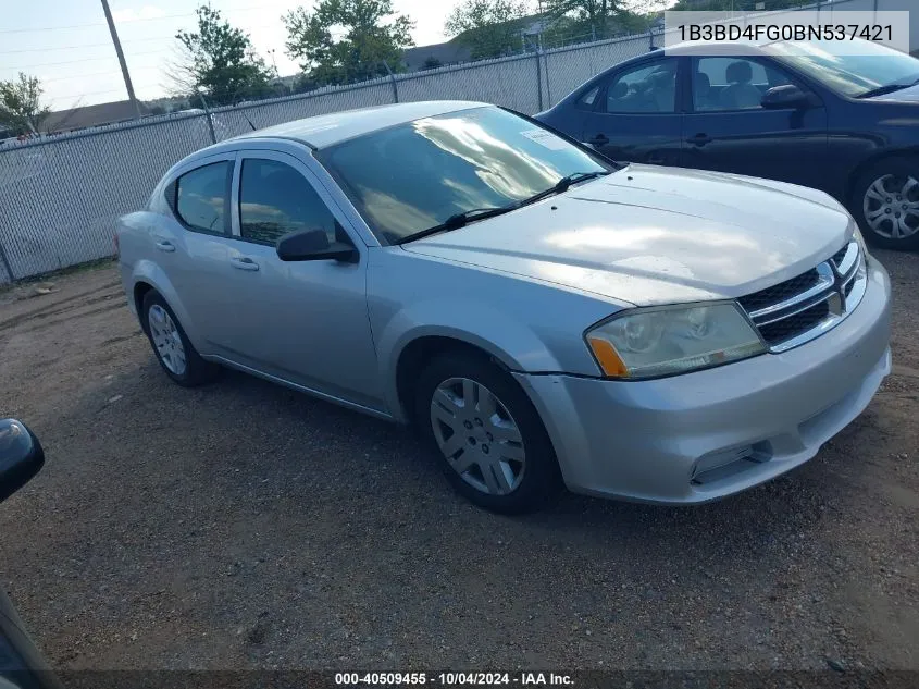 2011 Dodge Avenger Express VIN: 1B3BD4FG0BN537421 Lot: 40509455