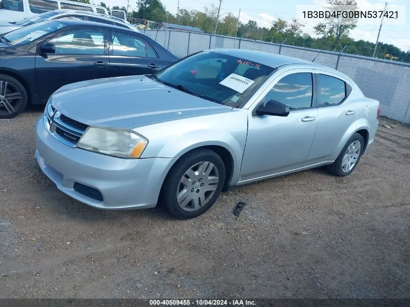 2011 Dodge Avenger Express VIN: 1B3BD4FG0BN537421 Lot: 40509455