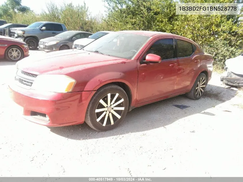 2011 Dodge Avenger Lux VIN: 1B3BD2FG1BN528778 Lot: 40517949