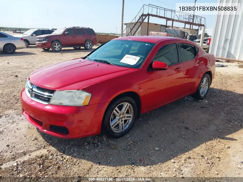 2011 Dodge Avenger Mainstreet VIN: 1B3BD1FBXBN508835 Lot: 40527156