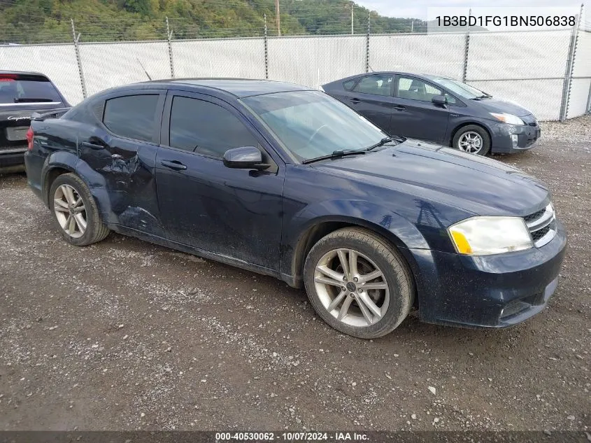 2011 Dodge Avenger Mainstreet VIN: 1B3BD1FG1BN506838 Lot: 40530062