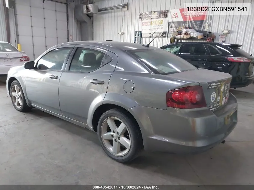 2011 Dodge Avenger Lux VIN: 1B3BD2FGXBN591541 Lot: 40542611