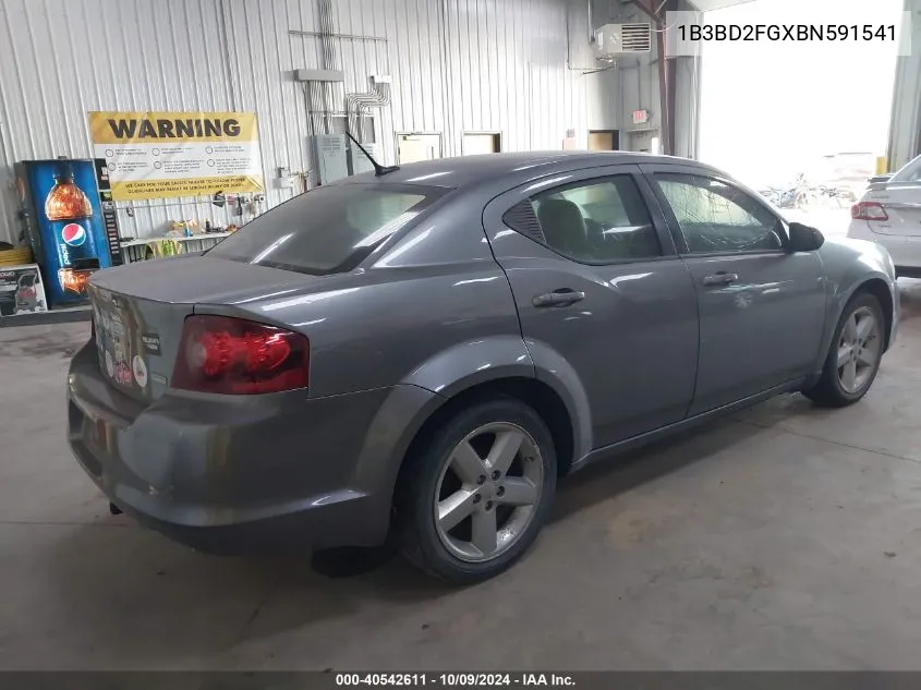 2011 Dodge Avenger Lux VIN: 1B3BD2FGXBN591541 Lot: 40542611