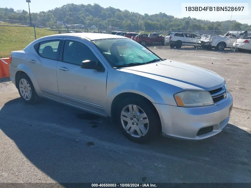 2011 Dodge Avenger Express VIN: 1B3BD4FB1BN528697 Lot: 40550003