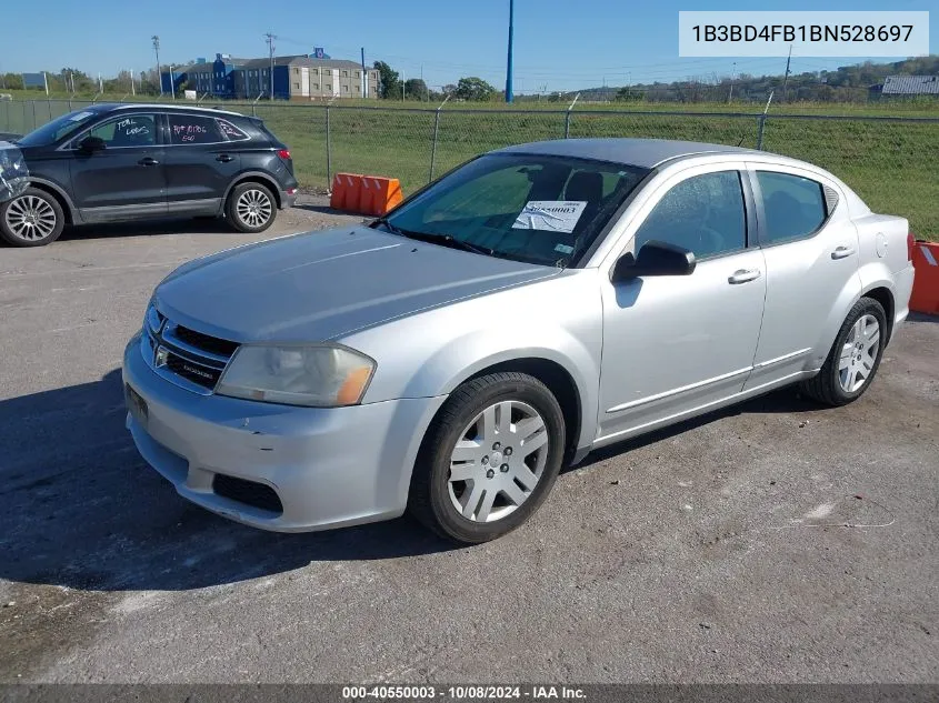 2011 Dodge Avenger Express VIN: 1B3BD4FB1BN528697 Lot: 40550003