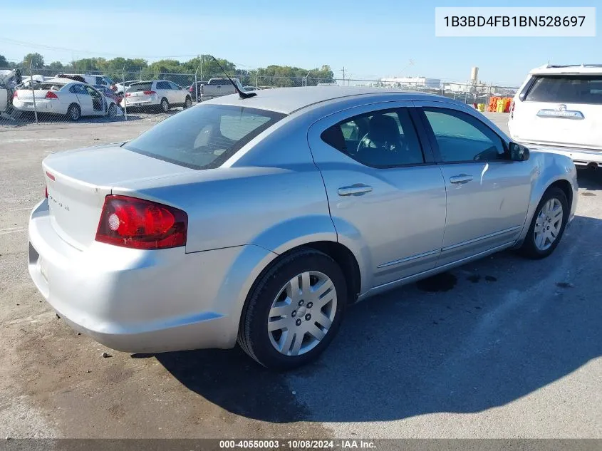 2011 Dodge Avenger Express VIN: 1B3BD4FB1BN528697 Lot: 40550003