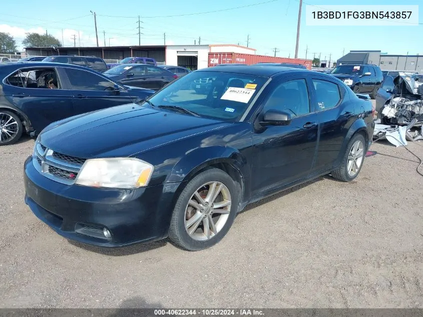 2011 Dodge Avenger Mainstreet VIN: 1B3BD1FG3BN543857 Lot: 40622344