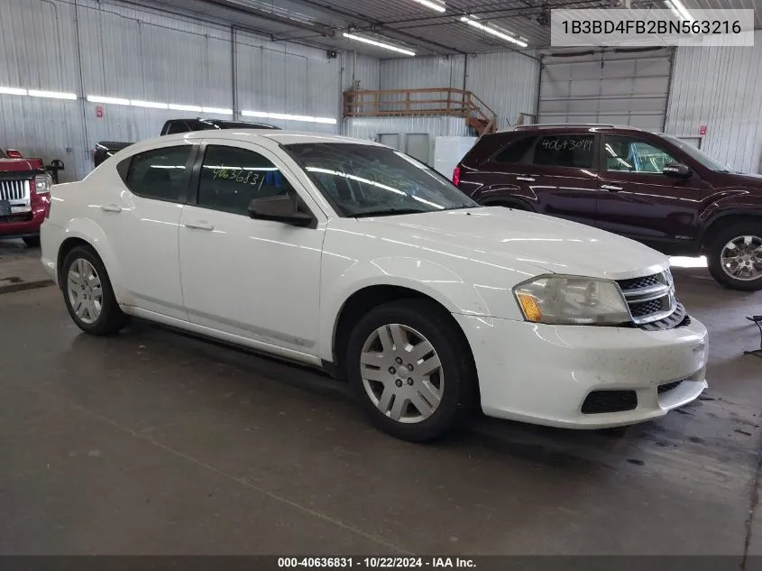 2011 Dodge Avenger Express VIN: 1B3BD4FB2BN563216 Lot: 40636831