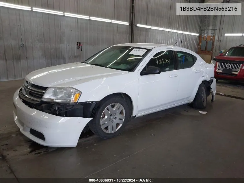 2011 Dodge Avenger Express VIN: 1B3BD4FB2BN563216 Lot: 40636831