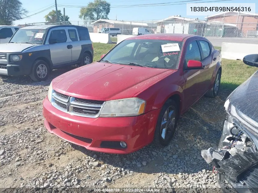 2011 Dodge Avenger Lux VIN: 1B3BD4FB9BN546316 Lot: 40668759