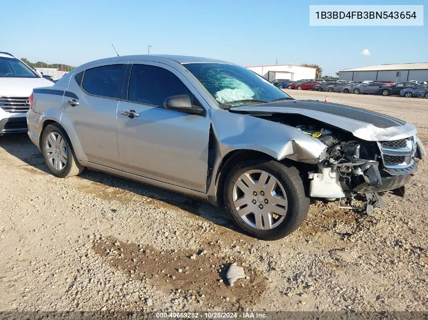 2011 Dodge Avenger Express VIN: 1B3BD4FB3BN543654 Lot: 40669282