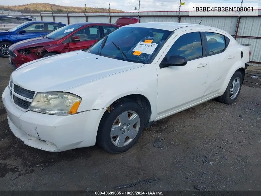 2011 Dodge Avenger Express VIN: 1B3BD4FB3BN508001 Lot: 40699635