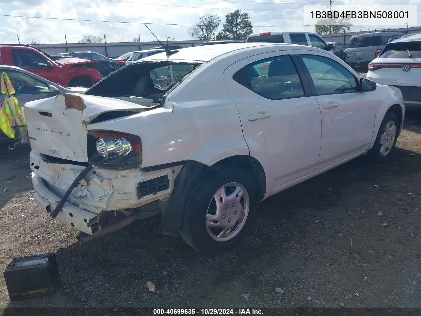 2011 Dodge Avenger Express VIN: 1B3BD4FB3BN508001 Lot: 40699635