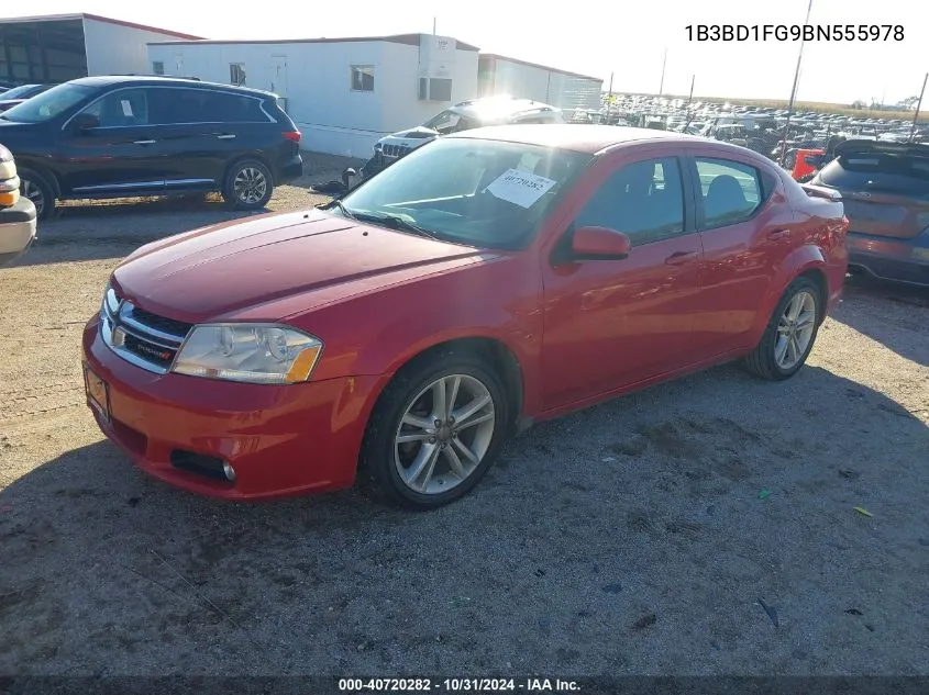 2011 Dodge Avenger Mainstreet VIN: 1B3BD1FG9BN555978 Lot: 40720282