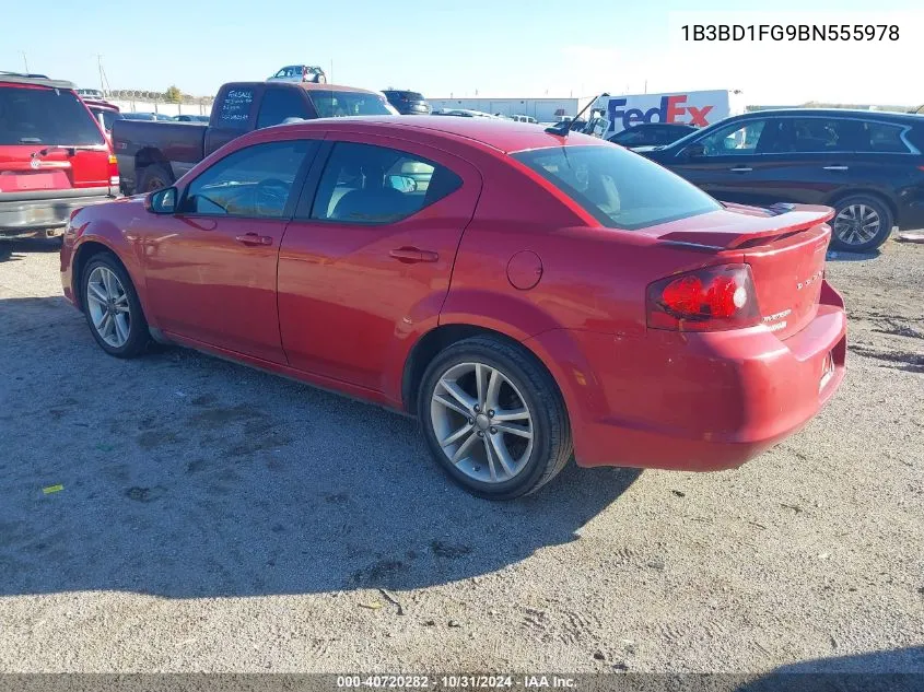 2011 Dodge Avenger Mainstreet VIN: 1B3BD1FG9BN555978 Lot: 40720282