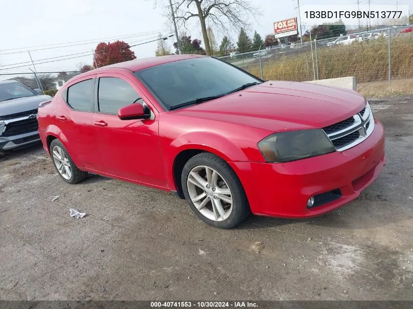 2011 Dodge Avenger Mainstreet VIN: 1B3BD1FG9BN513777 Lot: 40741553