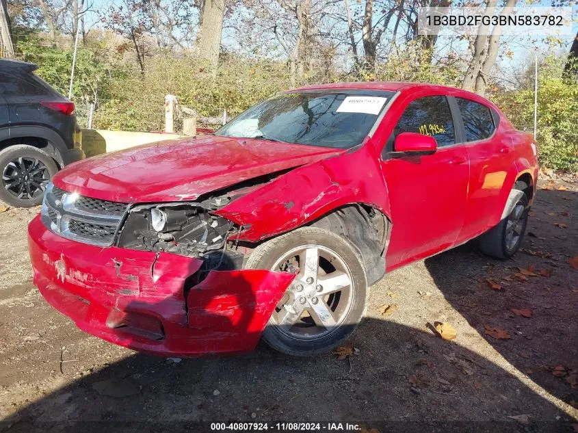 2011 Dodge Avenger Lux VIN: 1B3BD2FG3BN583782 Lot: 40807924