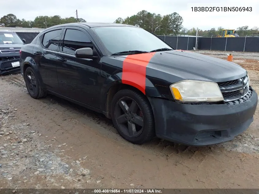 2011 Dodge Avenger Lux VIN: 1B3BD2FG1BN506943 Lot: 40819854