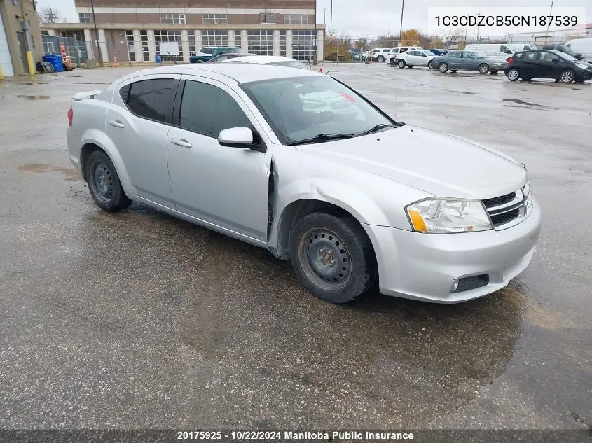 2012 Dodge Avenger Sxt VIN: 1C3CDZCB5CN187539 Lot: 20175925