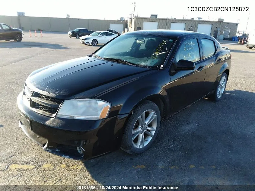 2012 Dodge Avenger Sxt VIN: 1C3CDZCB2CN125872 Lot: 20181586