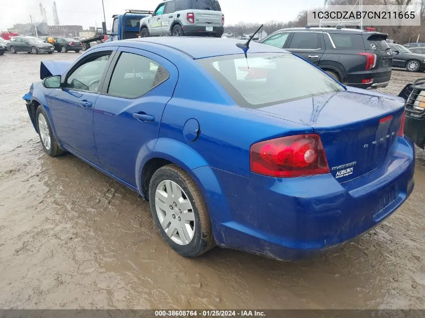 2012 Dodge Avenger Se VIN: 1C3CDZAB7CN211665 Lot: 38608764