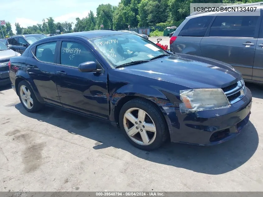 2012 Dodge Avenger Sxt VIN: 1C3CDZCB4CN133407 Lot: 39548794